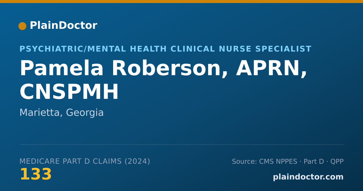 Shareable card for Pamela Roberson, APRN, CNSPMH - Psychiatric/Mental Health Clinical Nurse Specialist, Marietta, GA