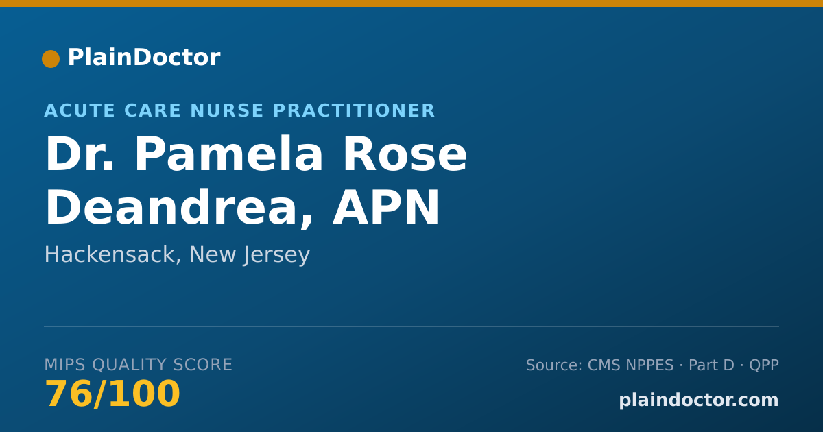 Shareable card for Pamela Rose Deandrea, APN - Acute Care Nurse Practitioner, Hackensack, NJ