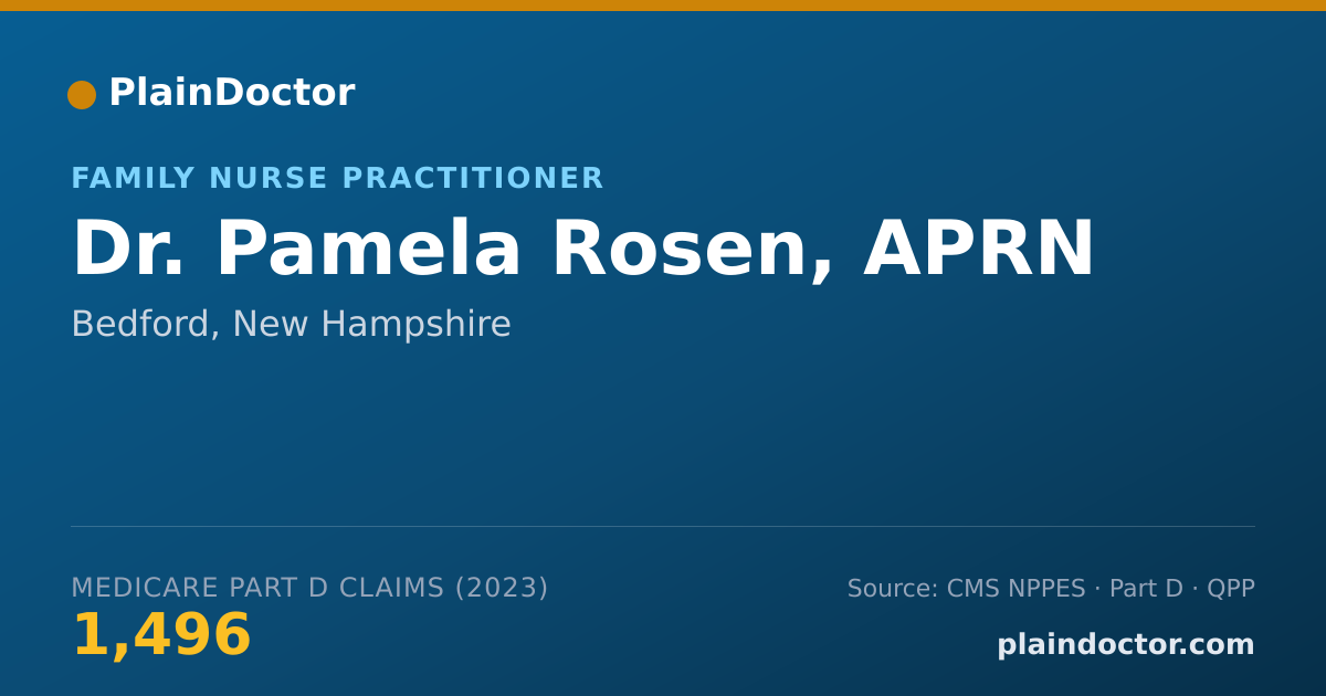 Shareable card for Pamela Rosen, APRN - Family Nurse Practitioner, Bedford, NH