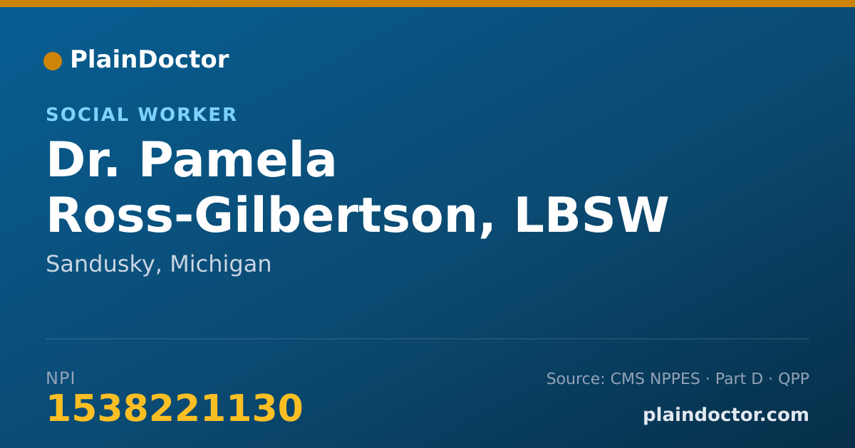 Shareable card for Pamela Ross-Gilbertson, LBSW - Social Worker, Sandusky, MI