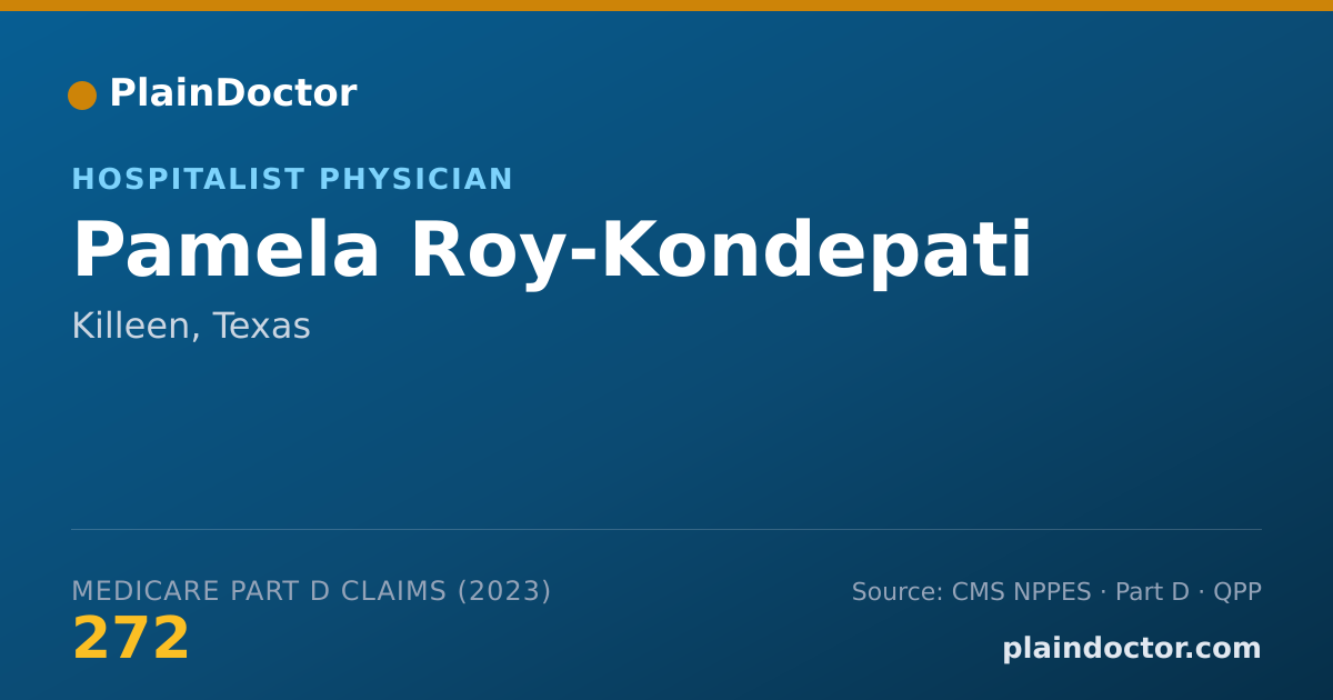 Shareable card for Pamela Roy-Kondepati - Hospitalist Physician, Killeen, TX