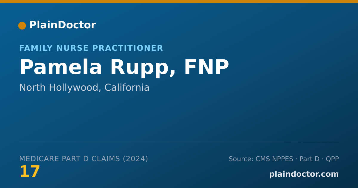 Shareable card for Pamela Rupp, FNP - Family Nurse Practitioner, North Hollywood, CA