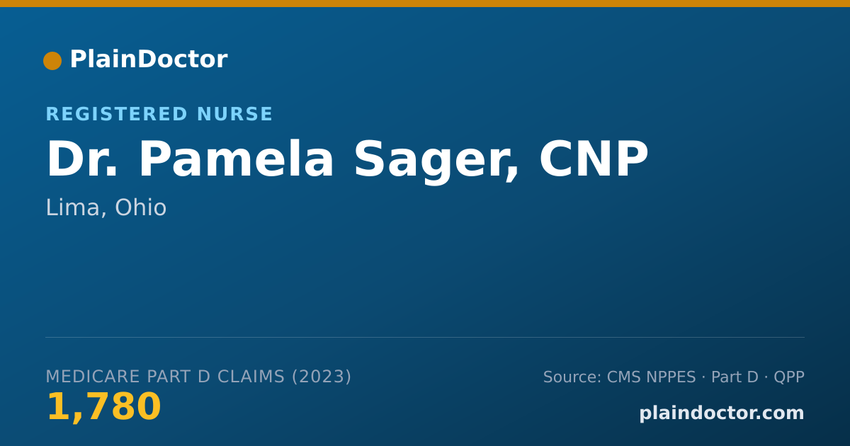 Shareable card for Pamela Sager, CNP - Registered Nurse, Lima, OH