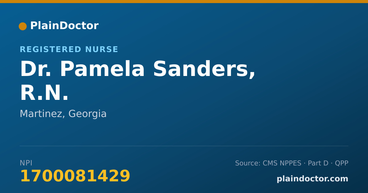 Shareable card for Pamela Sanders, R.N. - Registered Nurse, Martinez, GA
