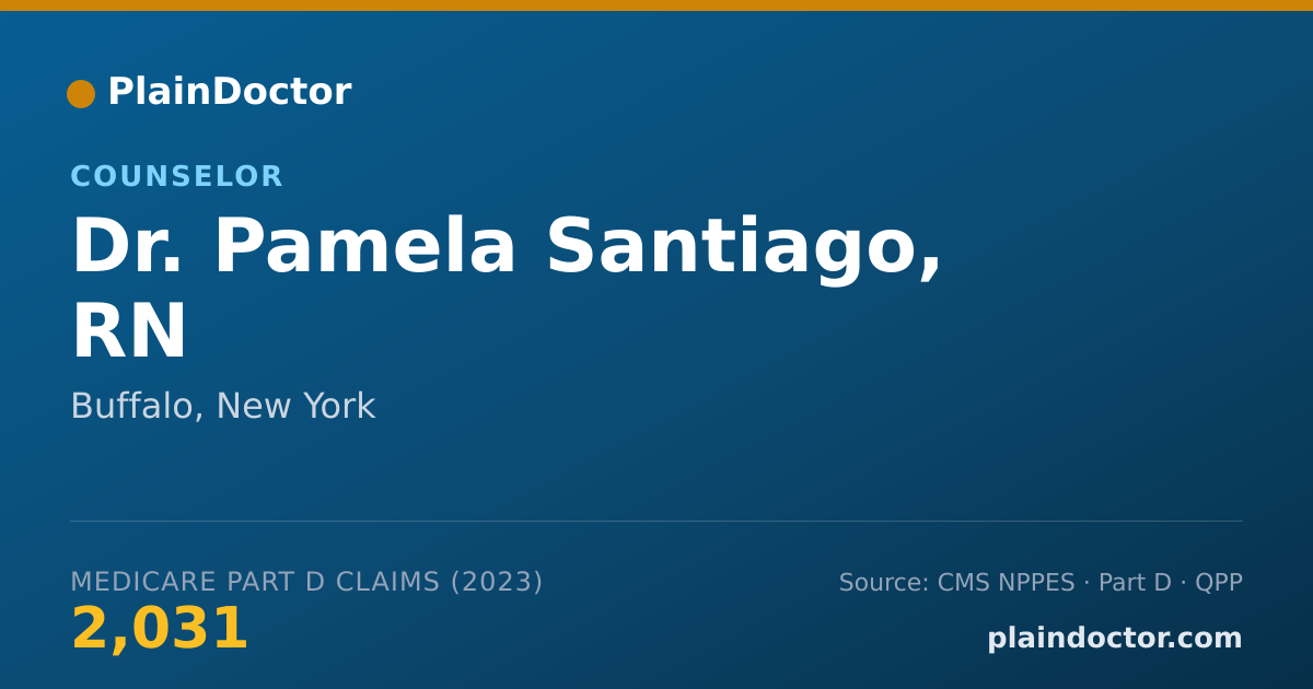 Shareable card for Pamela Santiago, RN - Counselor, Buffalo, NY