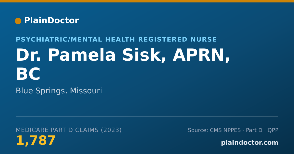 Shareable card for Pamela Sisk, APRN, BC - Psychiatric/Mental Health Registered Nurse, Blue Springs, MO