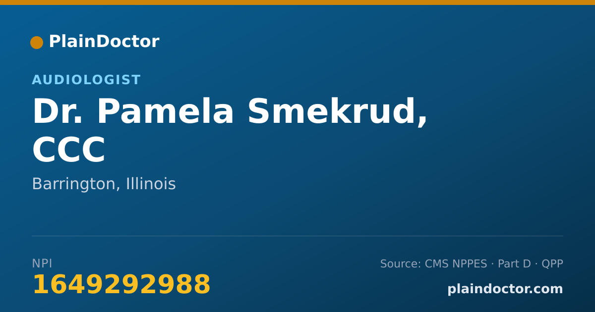 Shareable card for Pamela Smekrud, CCC - Audiologist, Barrington, IL