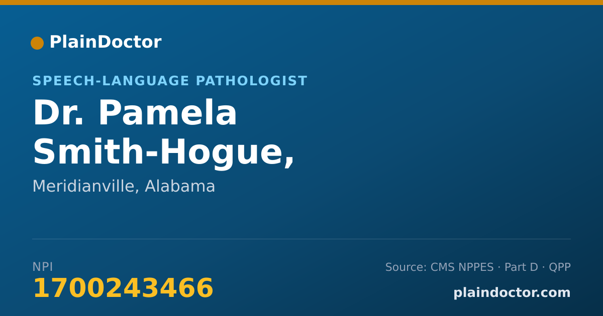 Shareable card for Pamela Smith-Hogue, M.S.,CCC-SLP - Speech-Language Pathologist, Meridianville, AL