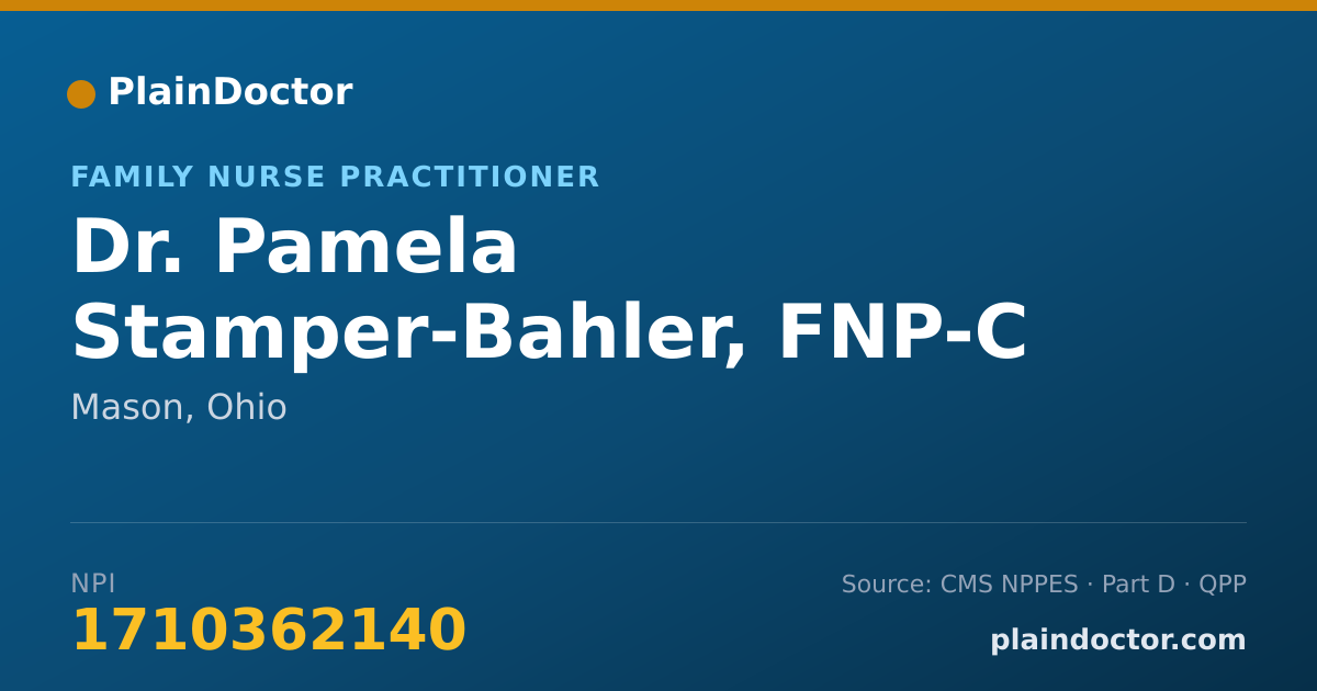 Shareable card for Pamela Stamper-Bahler, FNP-C - Family Nurse Practitioner, Mason, OH