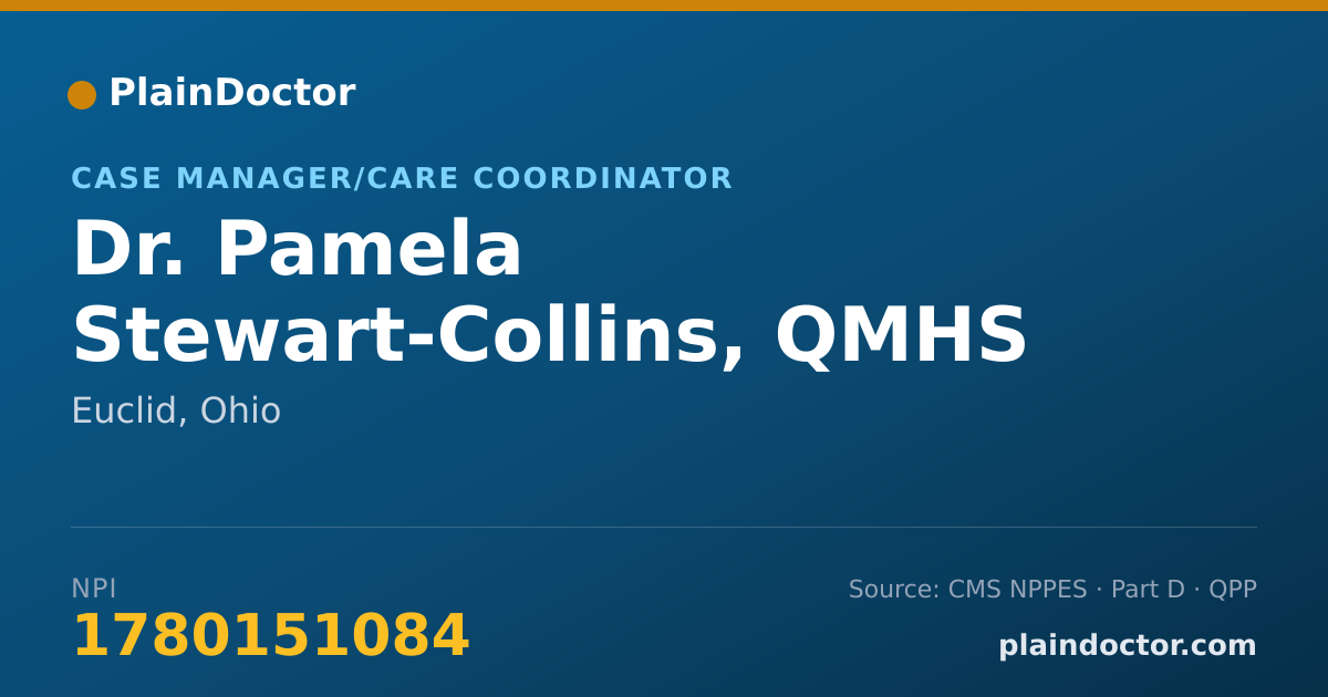 Shareable card for Pamela Stewart-Collins, QMHS - Case Manager/Care Coordinator, Euclid, OH