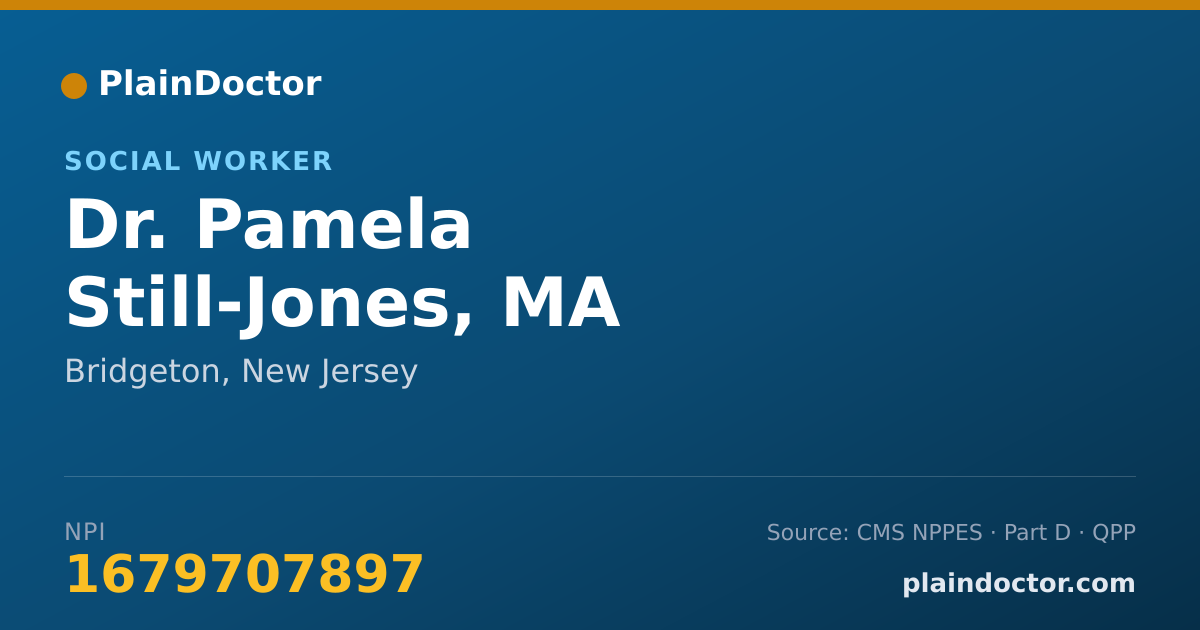 Shareable card for Pamela Still-Jones, MA - Social Worker, Bridgeton, NJ