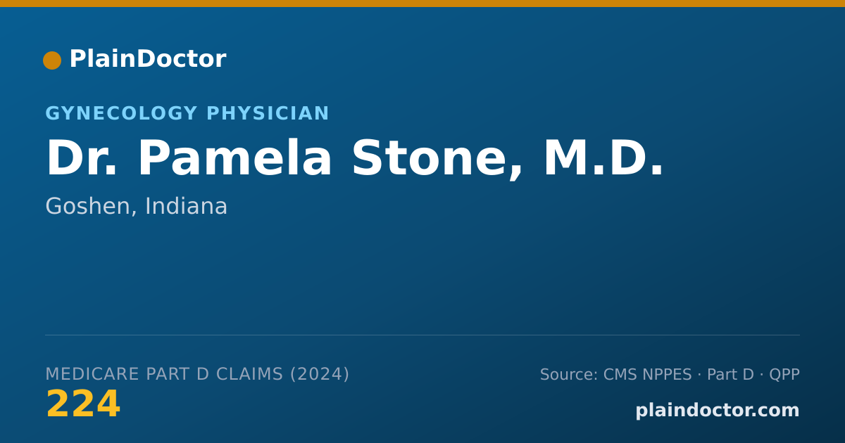 Shareable card for Pamela Stone, M.D. - Hospice and Palliative Medicine (Obstetrics & Gynecology) Physician, Goshen, IN