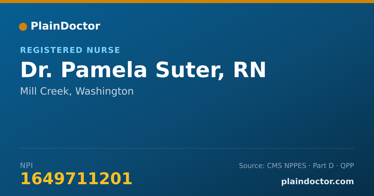 Shareable card for Pamela Suter, RN - Registered Nurse, Mill Creek, WA