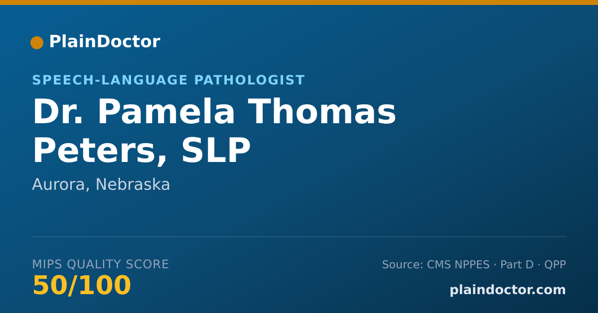 Shareable card for Pamela Thomas Peters, SLP - Speech-Language Pathologist, Aurora, NE