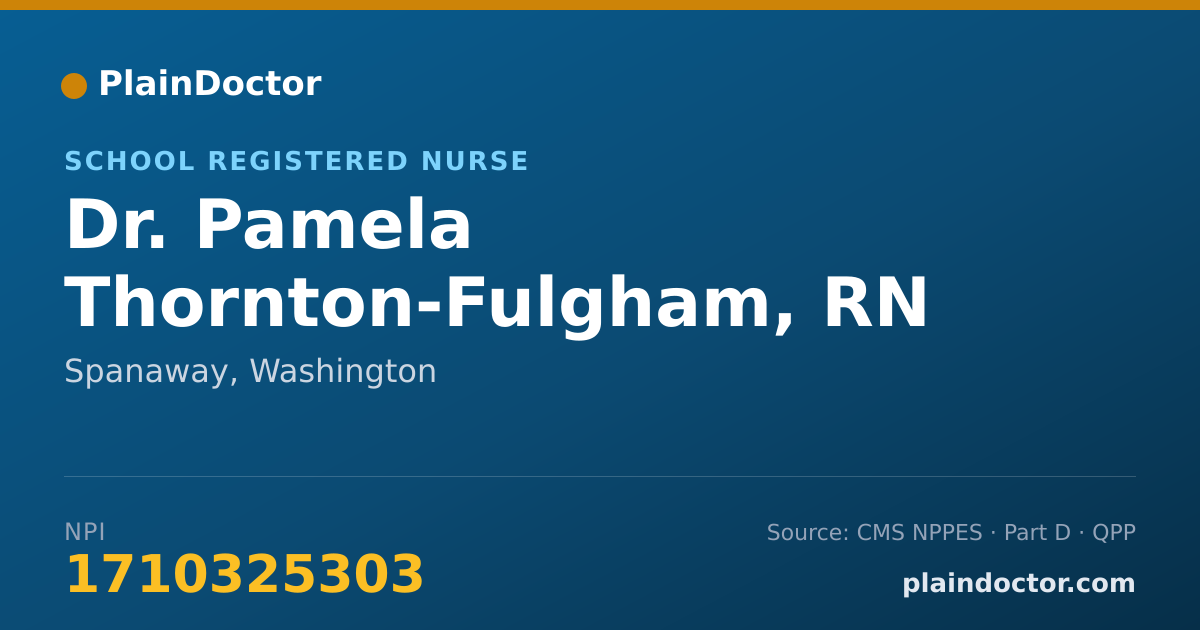Shareable card for Pamela Thornton-Fulgham, RN - School Registered Nurse, Spanaway, WA