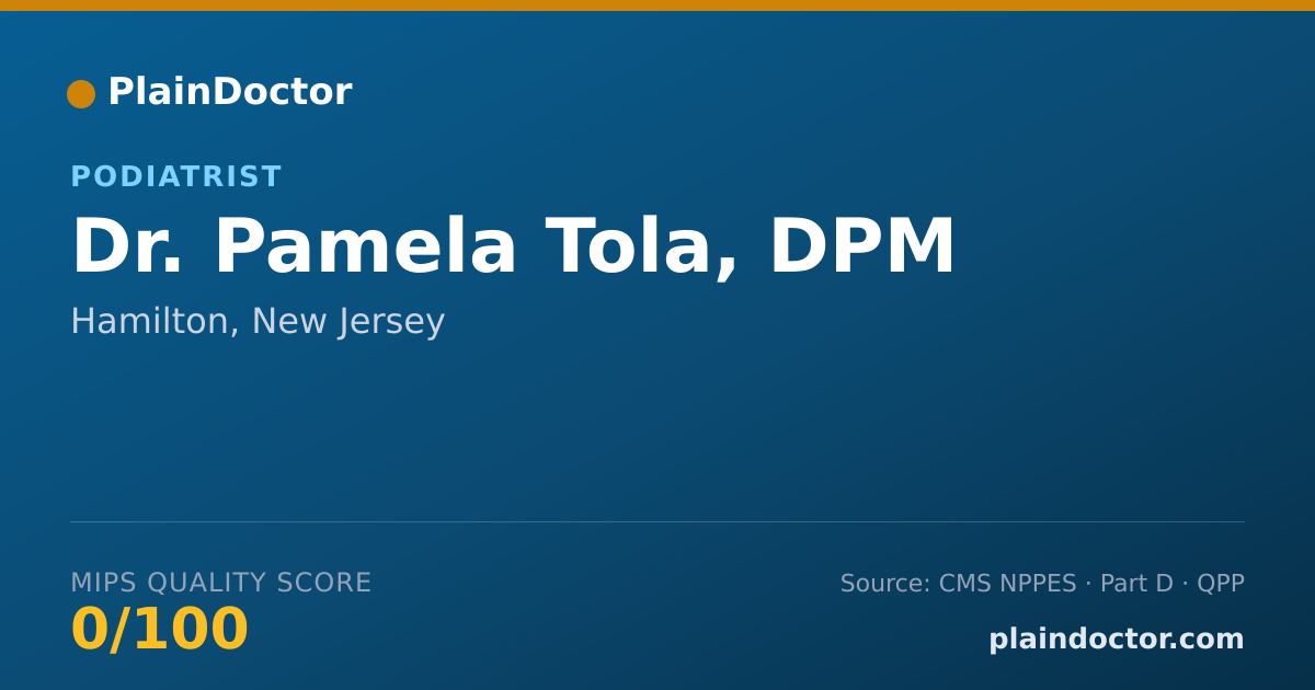 Shareable card for Pamela Tola, DPM - Podiatrist, Hamilton, NJ