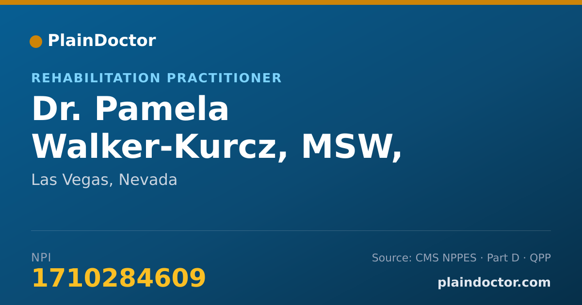 Shareable card for Pamela Walker-Kurcz, MSW, LCSW - Rehabilitation Practitioner, Las Vegas, NV
