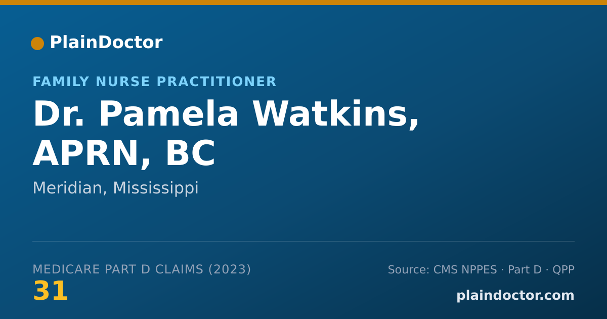 Shareable card for Pamela Watkins, APRN, BC - Family Nurse Practitioner, Meridian, MS