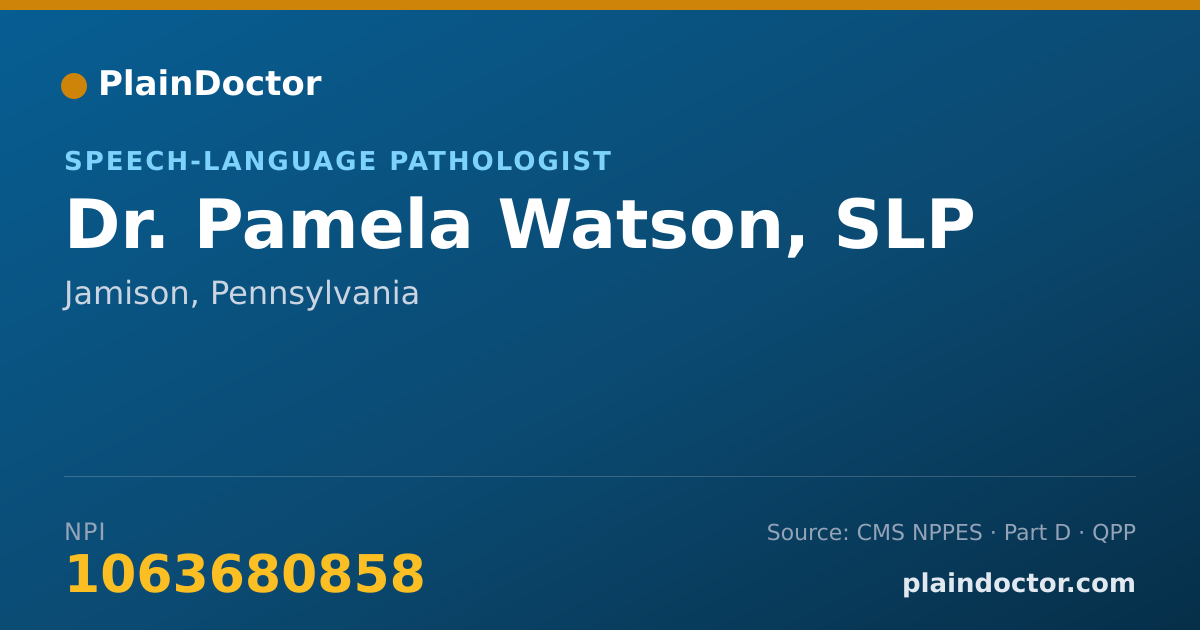 Shareable card for Pamela Watson, SLP - Speech-Language Pathologist, Jamison, PA