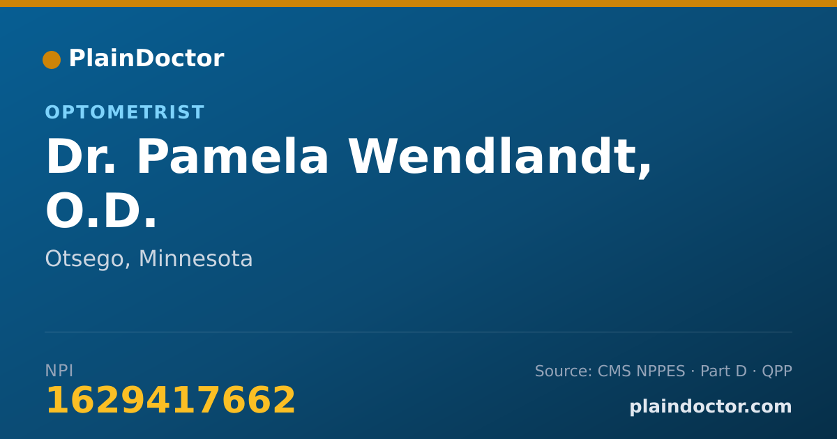 Shareable card for Pamela Wendlandt, O.D. - Optometrist, Otsego, MN