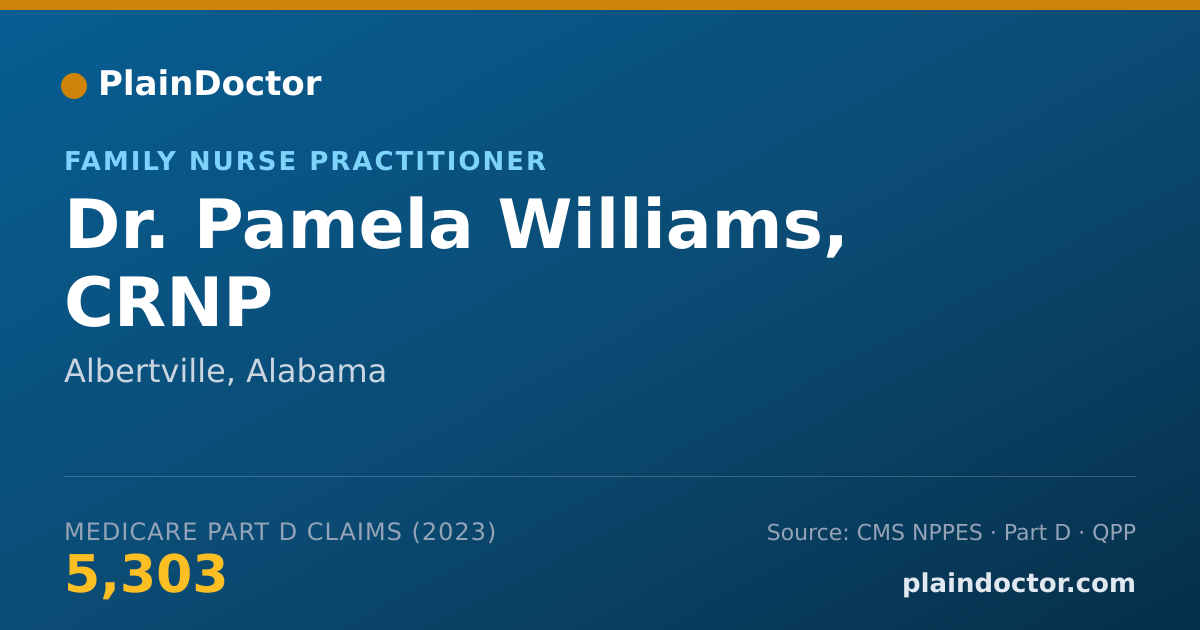 Shareable card for Pamela Williams, CRNP - Family Nurse Practitioner, Albertville, AL