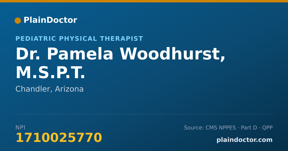 Shareable card for Pamela Woodhurst, M.S.P.T. - Pediatric Physical Therapist, Chandler, AZ