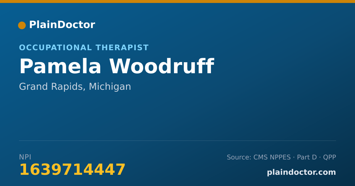 Shareable card for Pamela Woodruff - Occupational Therapist, Grand Rapids, MI