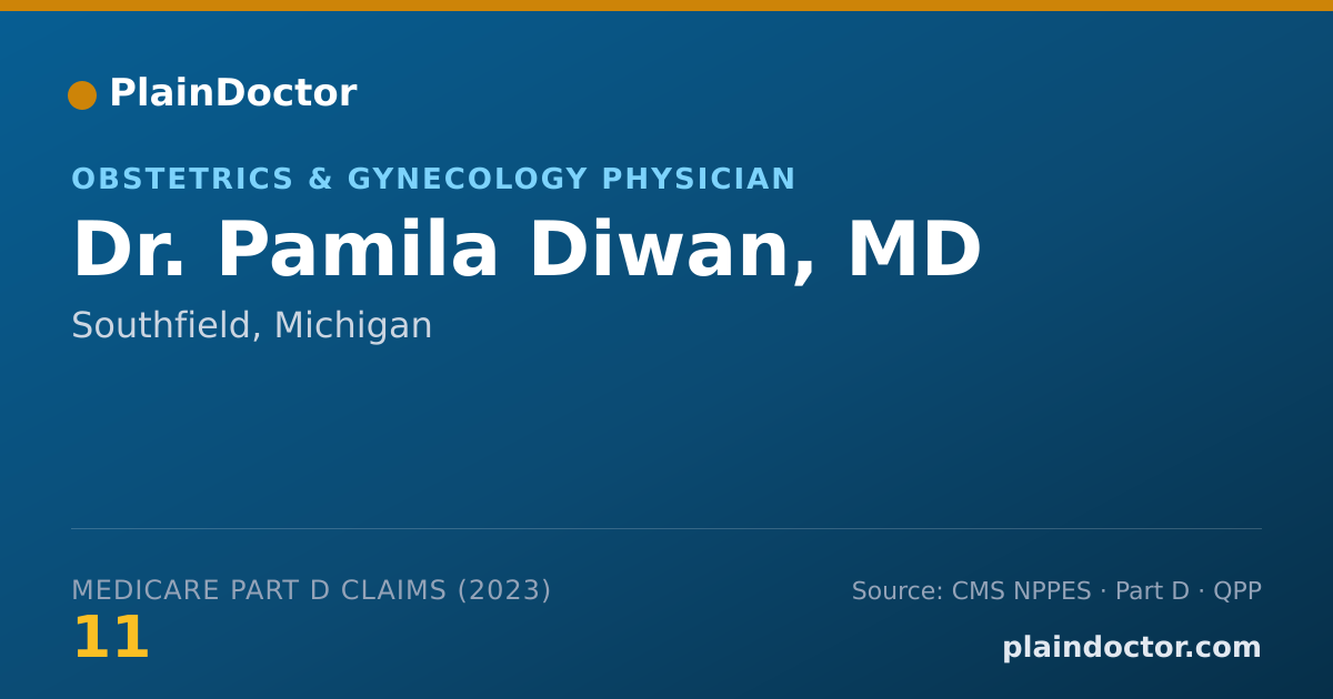 Shareable card for Pamila Diwan, MD - Obstetrics & Gynecology Physician, Southfield, MI