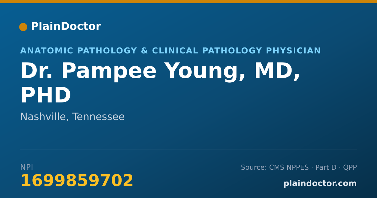 Shareable card for Pampee Young, MD, PHD - Anatomic Pathology & Clinical Pathology Physician, Nashville, TN