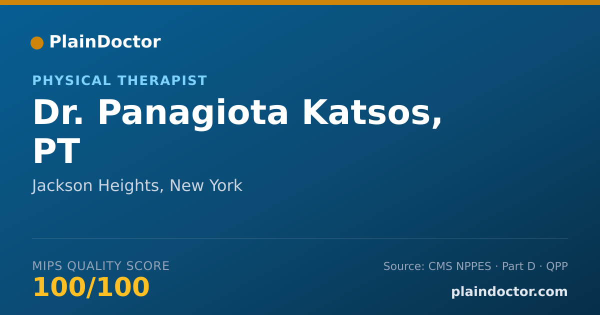Shareable card for Panagiota Katsos, PT - Physical Therapist, Jackson Heights, NY