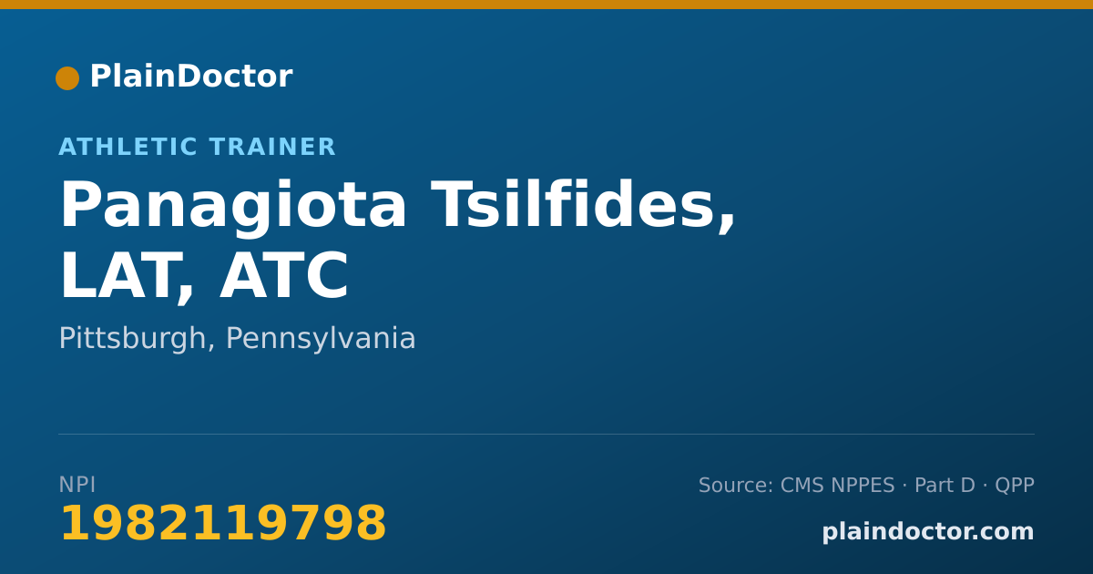 Shareable card for Panagiota Tsilfides, LAT, ATC - Athletic Trainer, Pittsburgh, PA