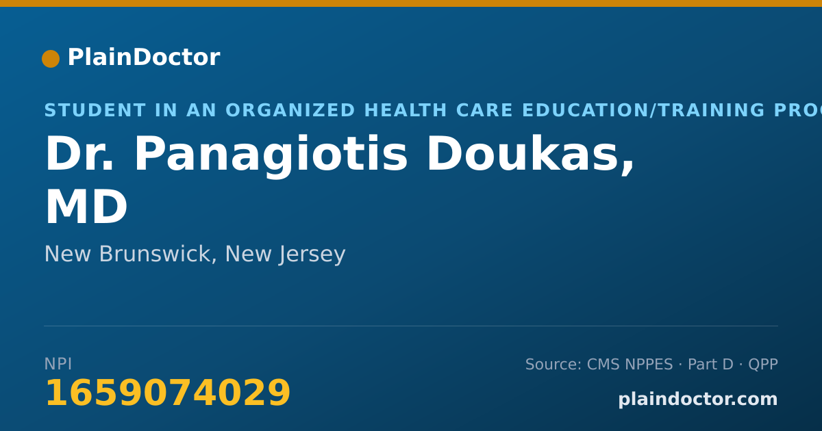 Shareable card for Panagiotis Doukas, MD - Student in an Organized Health Care Education/Training Program, New Brunswick, NJ