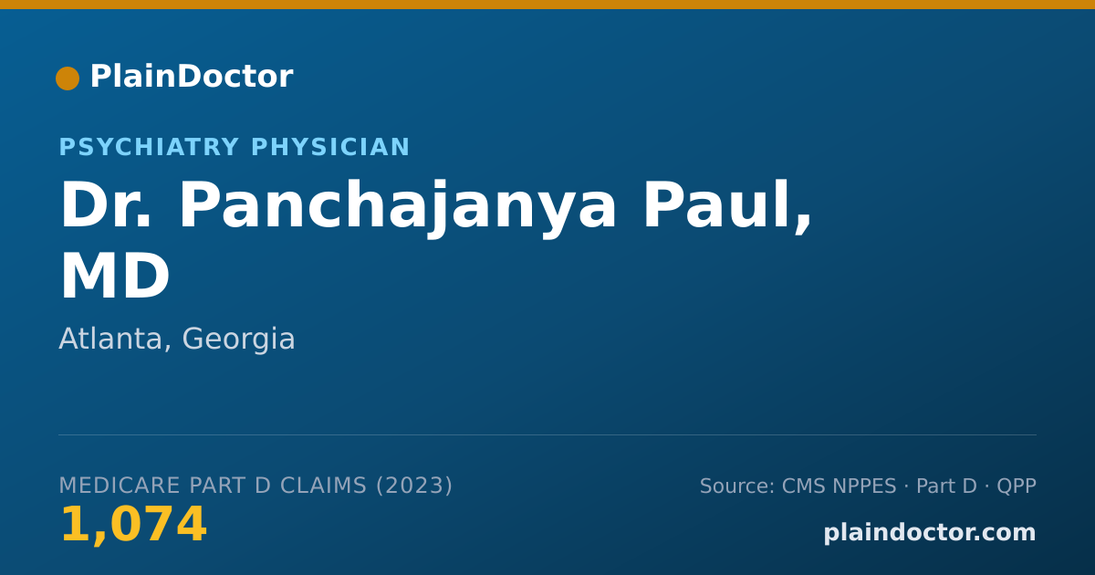Shareable card for Panchajanya Paul, MD - Psychiatry Physician, Atlanta, GA