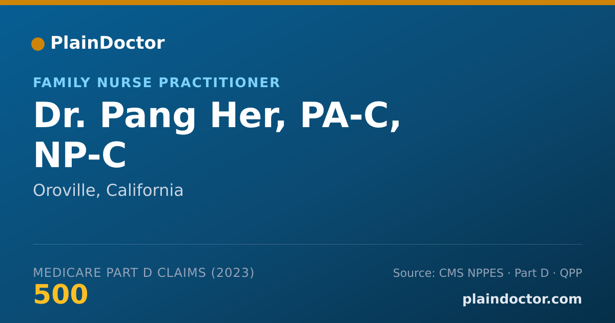 Shareable card for Pang Her, PA-C, NP-C - Family Nurse Practitioner, Oroville, CA