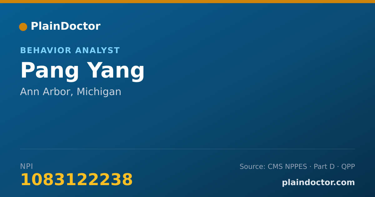 Shareable card for Pang Yang - Behavior Analyst, Ann Arbor, MI