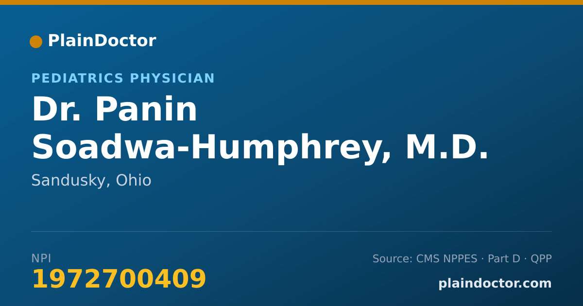 Shareable card for Panin Soadwa-Humphrey, M.D. - Pediatrics Physician, Sandusky, OH
