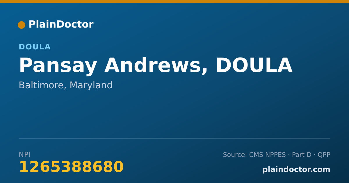 Shareable card for Pansay Andrews, DOULA - Doula, Baltimore, MD