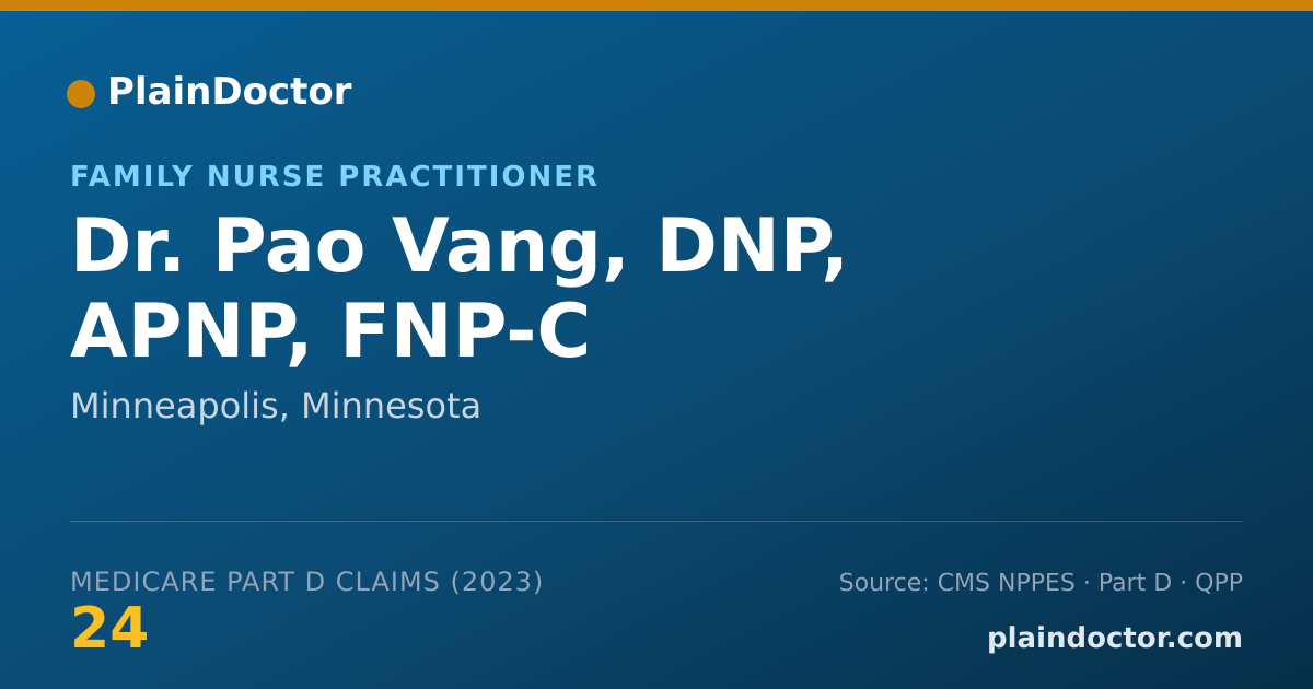 Shareable card for Pao Vang, DNP, APNP, FNP-C - Family Nurse Practitioner, Minneapolis, MN
