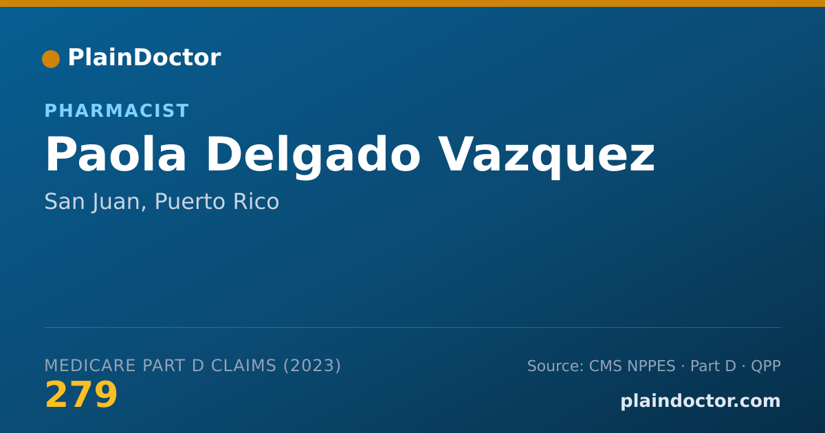 Shareable card for Paola Delgado Vazquez - Pharmacist, San Juan, PR