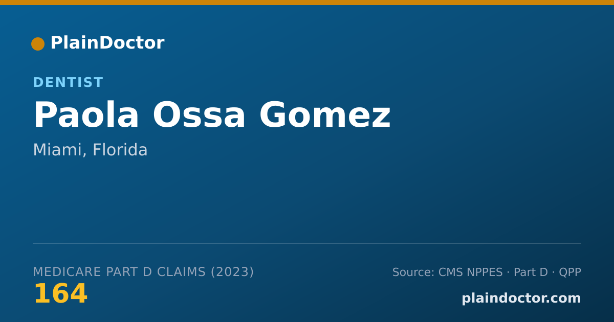 Shareable card for Paola Ossa Gomez - Dentist, Miami, FL