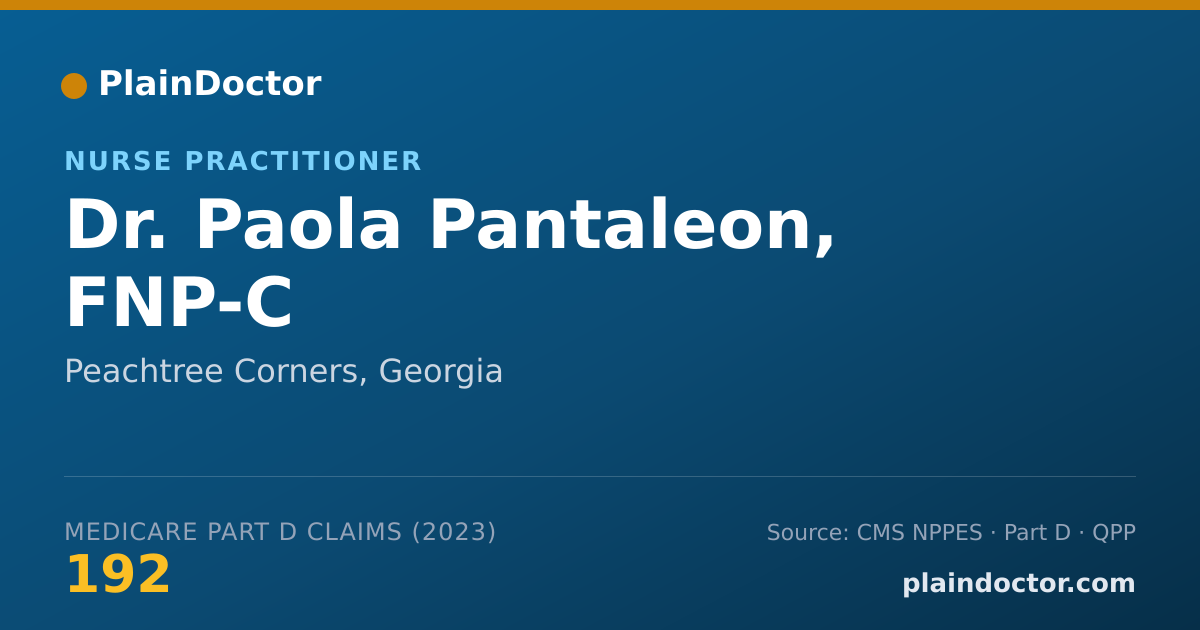 Shareable card for Paola Pantaleon, FNP-C - Nurse Practitioner, Peachtree Corners, GA