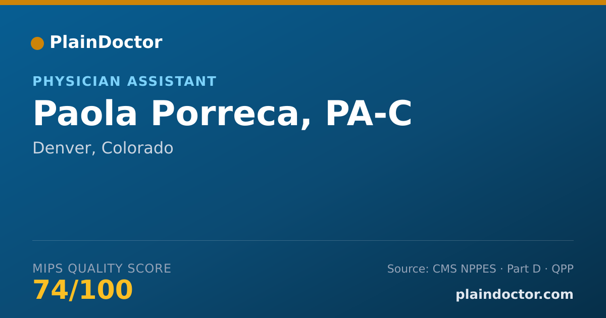Shareable card for Paola Porreca, PA-C - Physician Assistant, Denver, CO