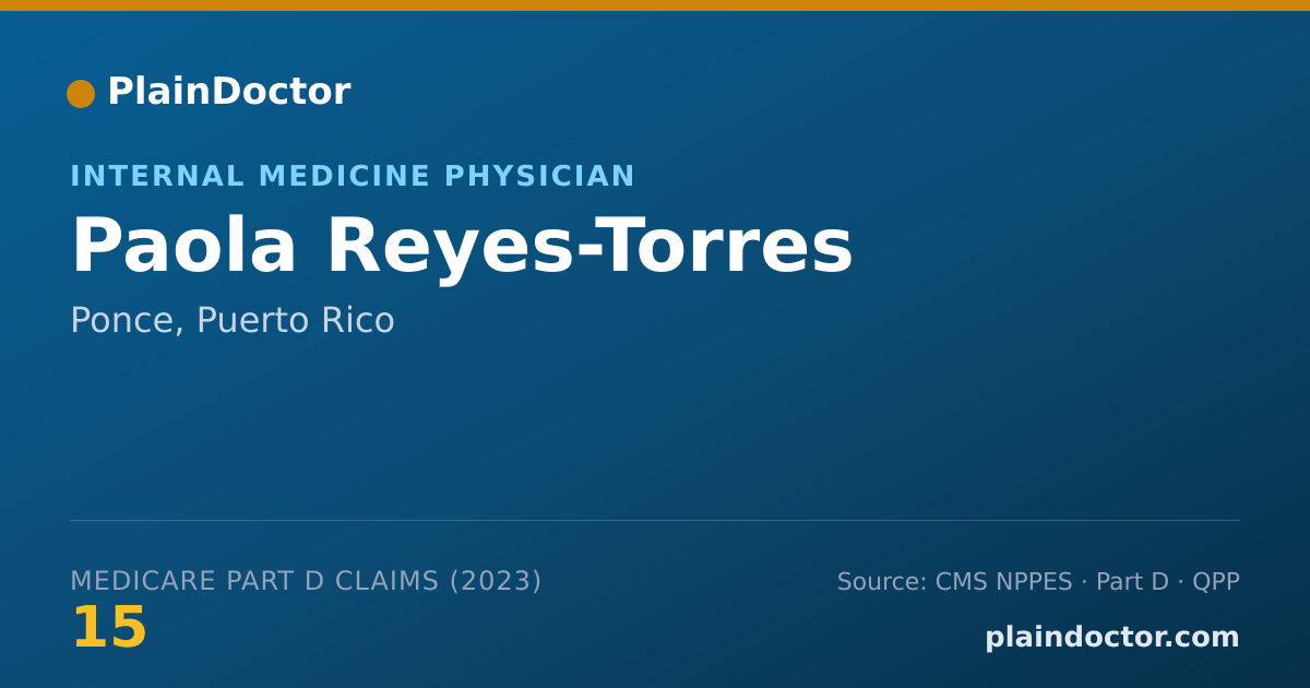 Shareable card for Paola Reyes-Torres - Internal Medicine Physician, Ponce, PR