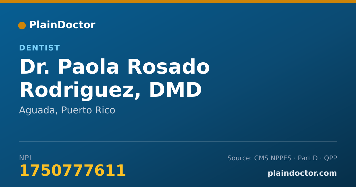 Shareable card for Paola Rosado Rodriguez, DMD - Dentist, Aguada, PR