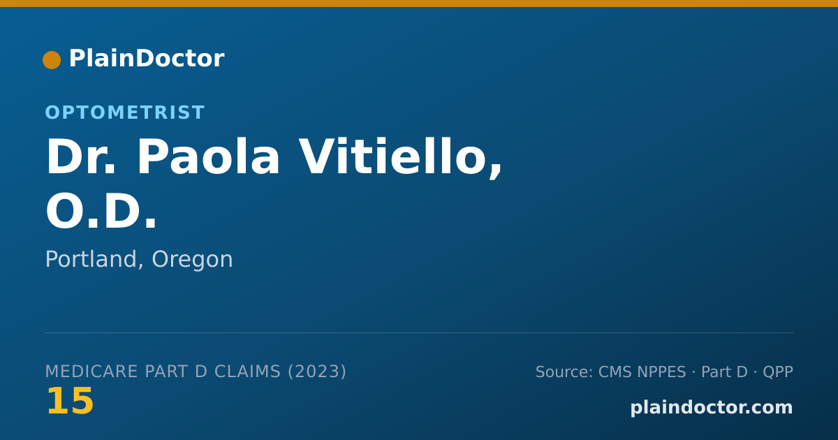Shareable card for Paola Vitiello, O.D. - Optometrist, Portland, OR