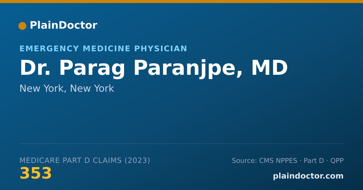 Shareable card for Parag Paranjpe, MD - Emergency Medicine Physician, New York, NY