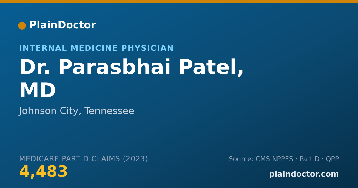 Shareable card for Parasbhai Patel, MD - Internal Medicine Physician, Johnson City, TN