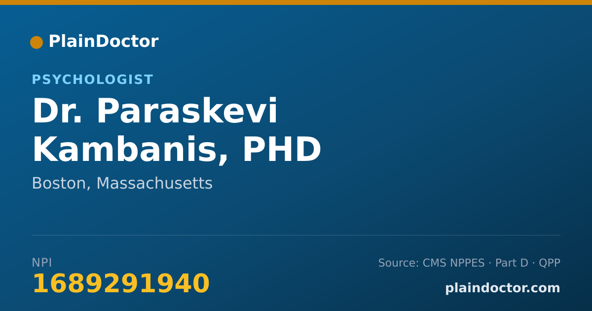 Shareable card for Paraskevi Kambanis, PHD - Psychologist, Boston, MA