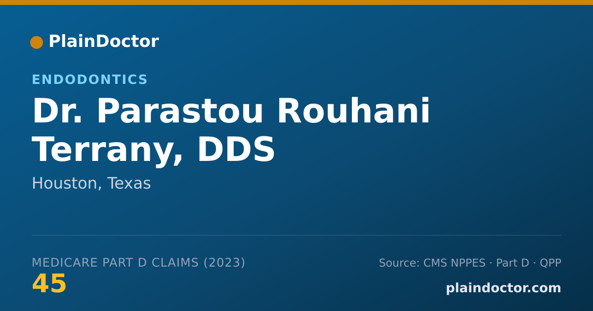 Shareable card for Parastou Rouhani Terrany, DDS - Endodontics, Houston, TX
