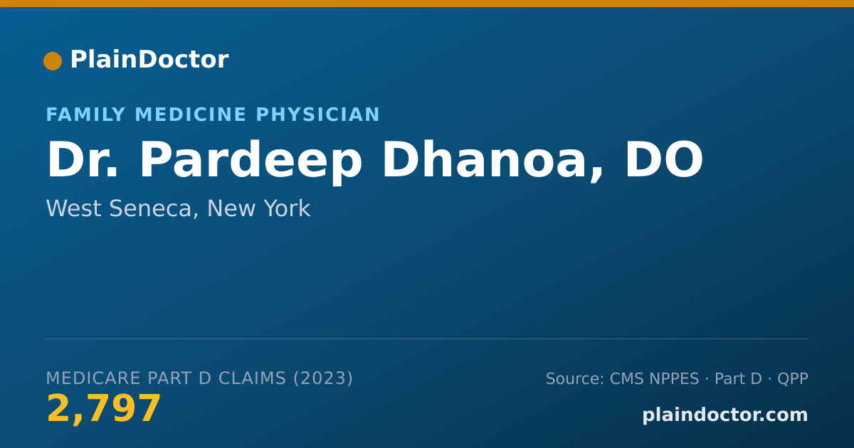 Shareable card for Pardeep Dhanoa, DO - Family Medicine Physician, West Seneca, NY